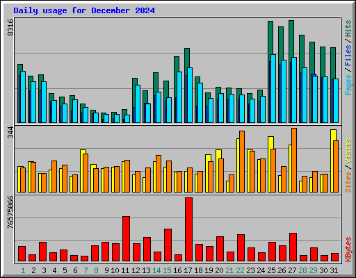 Daily usage for December 2024