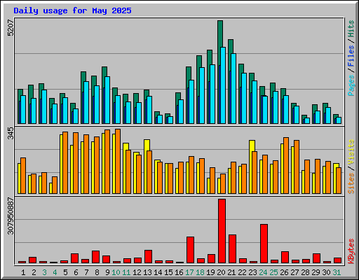 Daily usage for May 2025