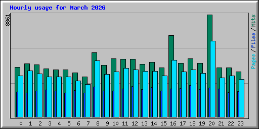 Hourly usage for March 2026